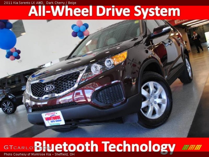 Dark Cherry / Beige 2011 Kia Sorento LX AWD