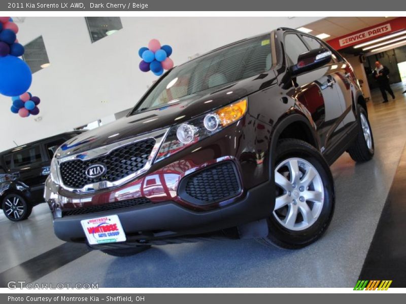 Dark Cherry / Beige 2011 Kia Sorento LX AWD
