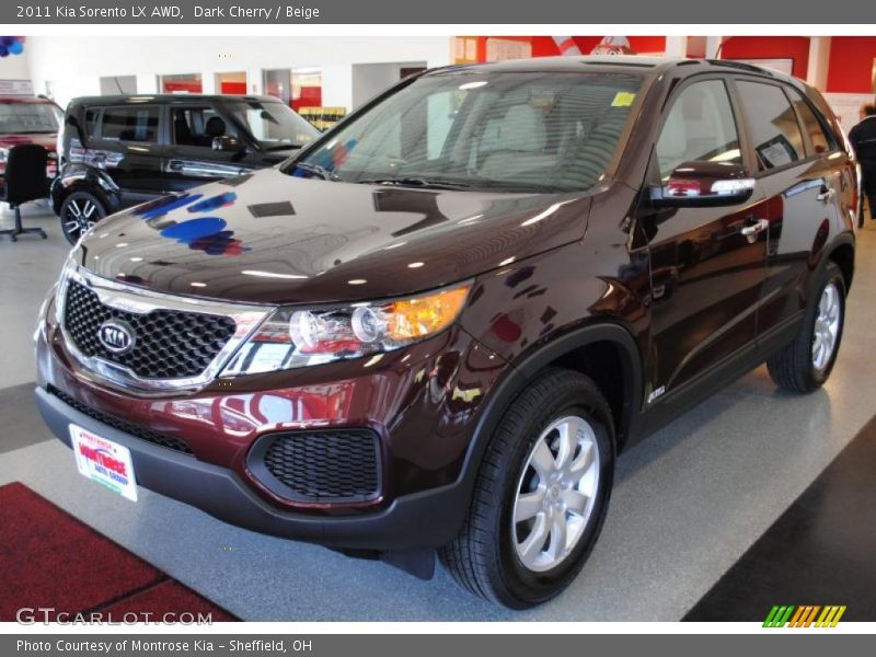 Dark Cherry / Beige 2011 Kia Sorento LX AWD