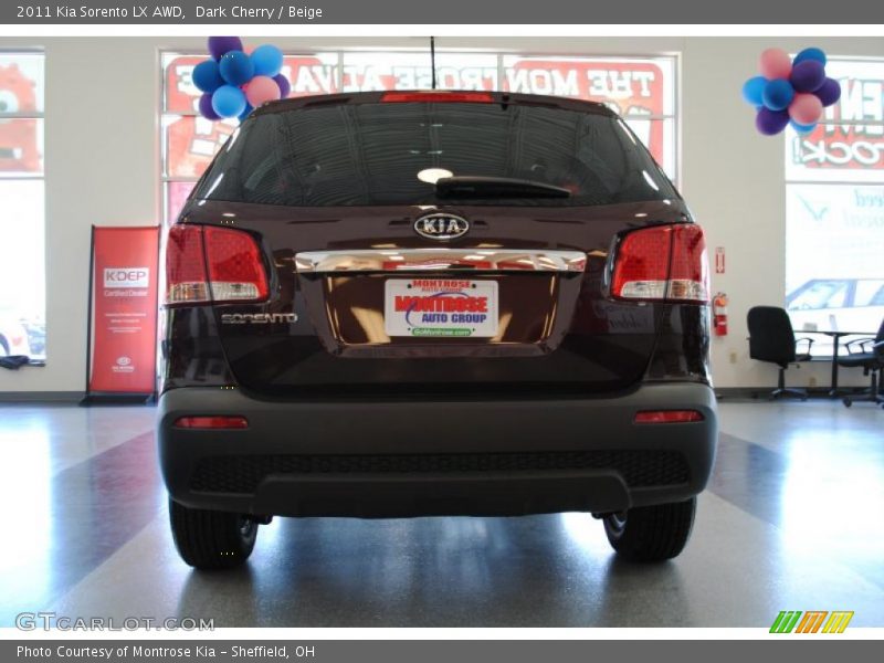 Dark Cherry / Beige 2011 Kia Sorento LX AWD