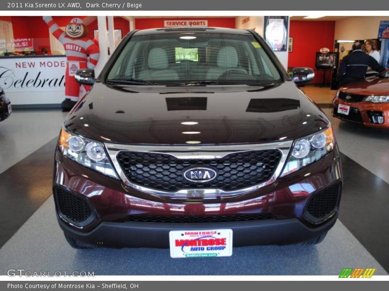 Dark Cherry / Beige 2011 Kia Sorento LX AWD