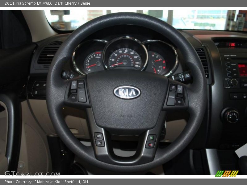 Dark Cherry / Beige 2011 Kia Sorento LX AWD