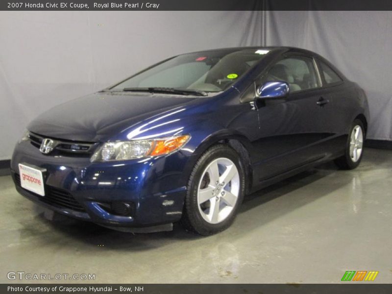 Royal Blue Pearl / Gray 2007 Honda Civic EX Coupe