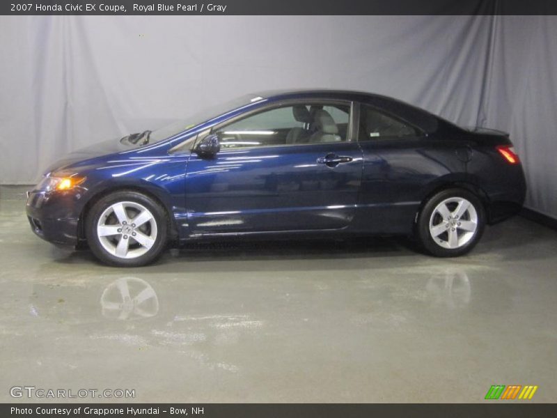 Royal Blue Pearl / Gray 2007 Honda Civic EX Coupe
