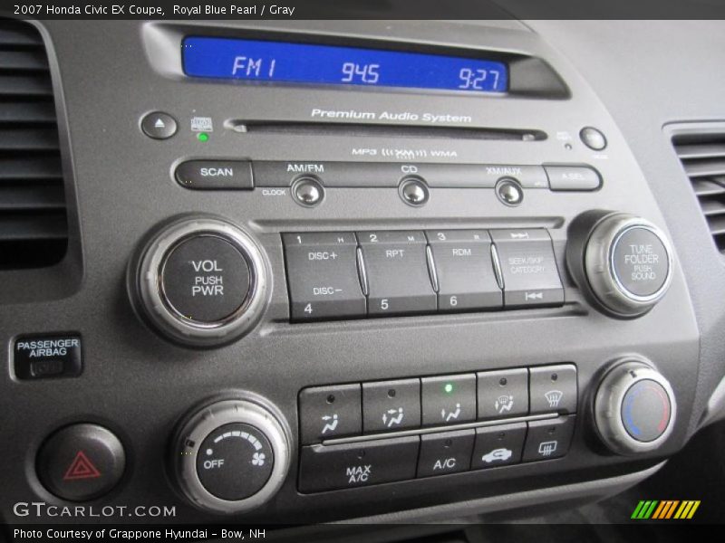 Royal Blue Pearl / Gray 2007 Honda Civic EX Coupe