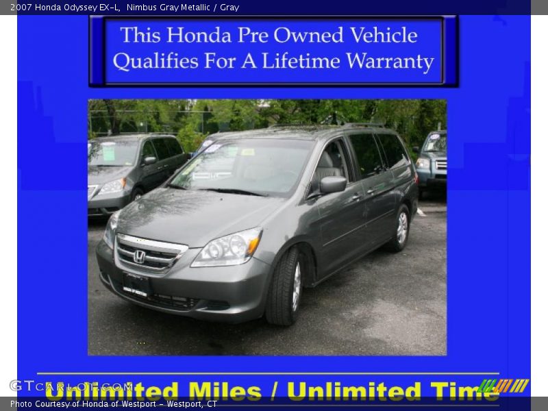 Nimbus Gray Metallic / Gray 2007 Honda Odyssey EX-L