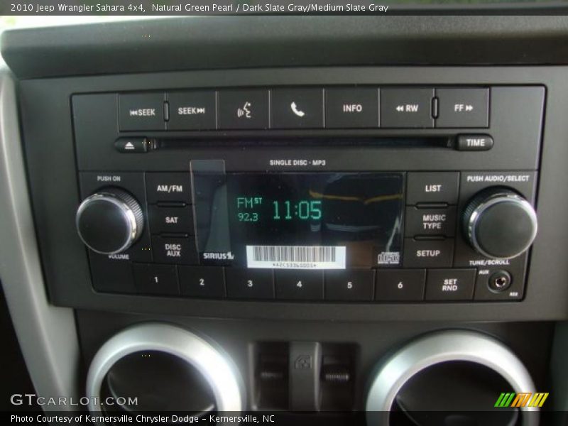 Natural Green Pearl / Dark Slate Gray/Medium Slate Gray 2010 Jeep Wrangler Sahara 4x4