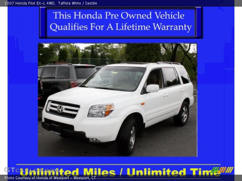 Taffeta White / Saddle 2007 Honda Pilot EX-L 4WD