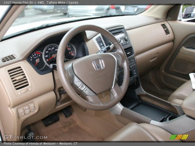 Taffeta White / Saddle 2007 Honda Pilot EX-L 4WD
