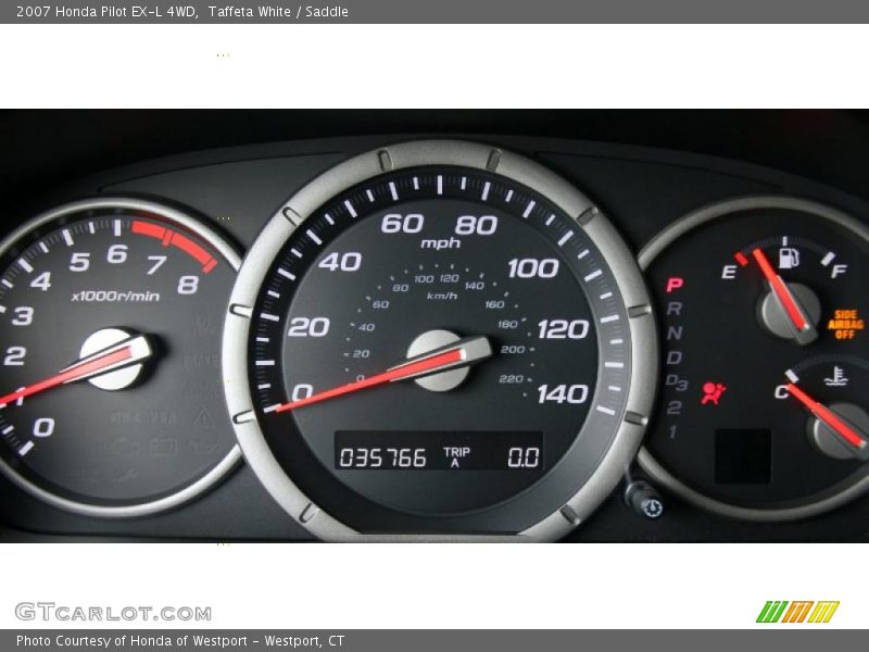 Taffeta White / Saddle 2007 Honda Pilot EX-L 4WD