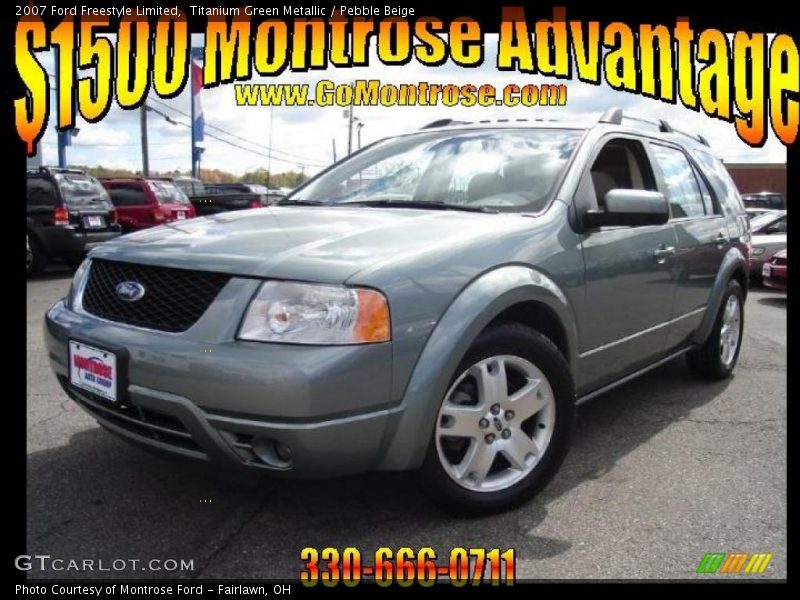 Titanium Green Metallic / Pebble Beige 2007 Ford Freestyle Limited