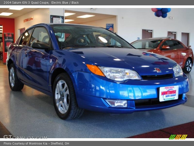 Electric Blue / Black 2004 Saturn ION 3 Quad Coupe