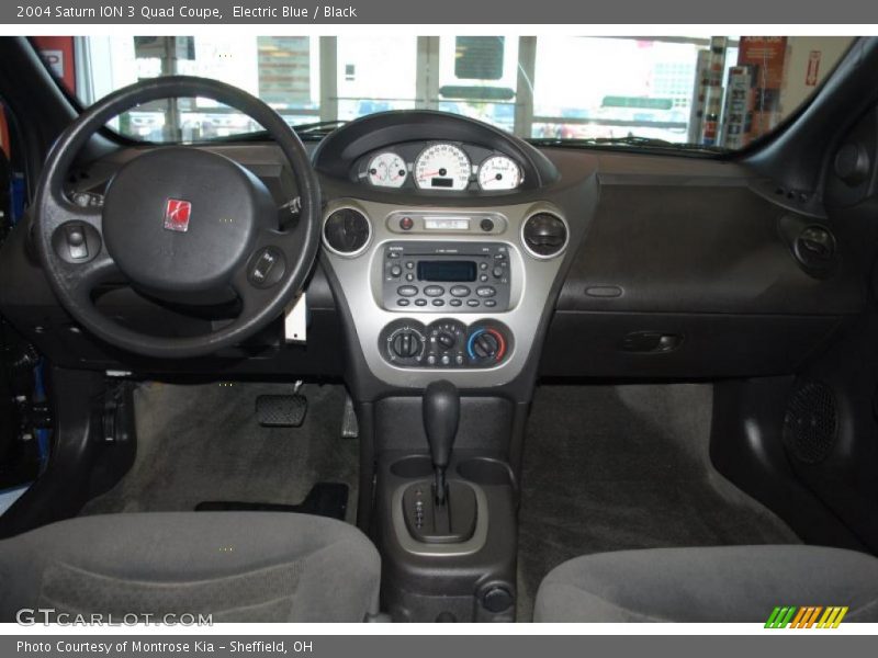 Electric Blue / Black 2004 Saturn ION 3 Quad Coupe