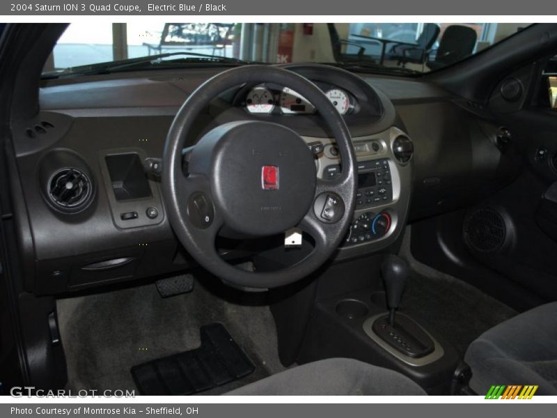 Electric Blue / Black 2004 Saturn ION 3 Quad Coupe