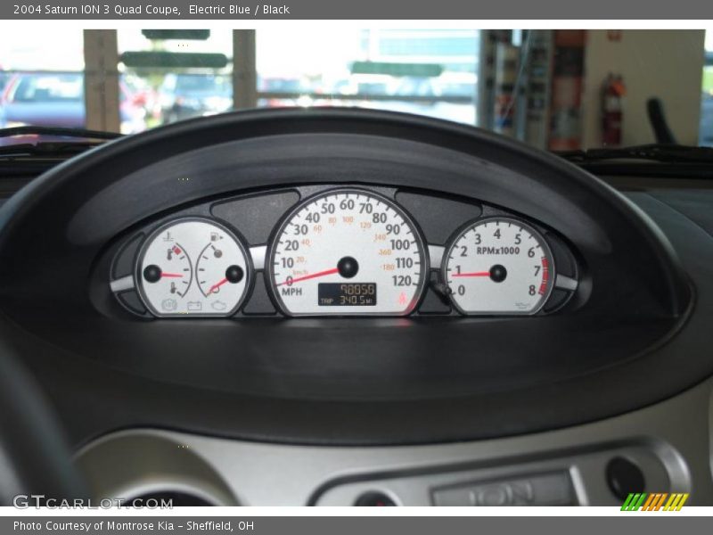 Electric Blue / Black 2004 Saturn ION 3 Quad Coupe
