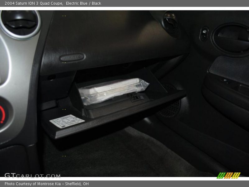 Electric Blue / Black 2004 Saturn ION 3 Quad Coupe