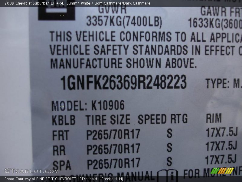 Summit White / Light Cashmere/Dark Cashmere 2009 Chevrolet Suburban LT 4x4