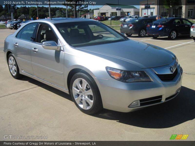 Platinum Frost Metallic / Taupe Gray 2010 Acura RL Technology