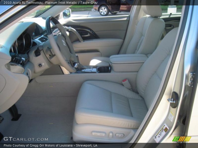 Platinum Frost Metallic / Taupe Gray 2010 Acura RL Technology