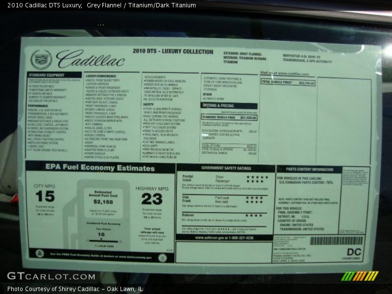 Grey Flannel / Titanium/Dark Titanium 2010 Cadillac DTS Luxury