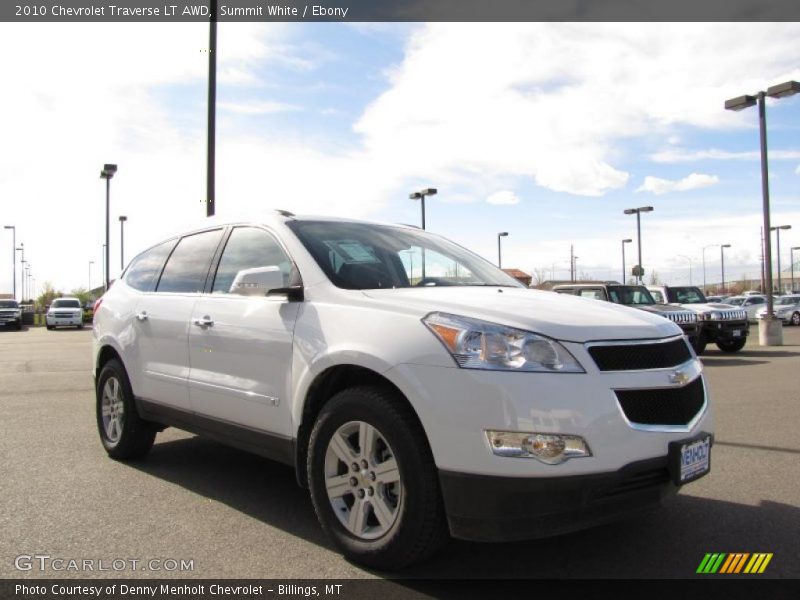 Summit White / Ebony 2010 Chevrolet Traverse LT AWD