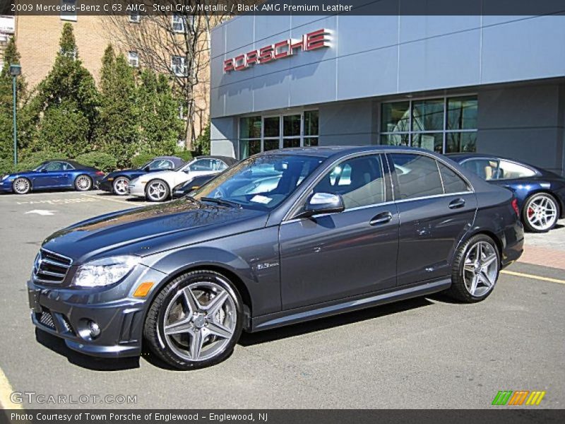 Steel Grey Metallic / Black AMG Premium Leather 2009 Mercedes-Benz C 63 AMG
