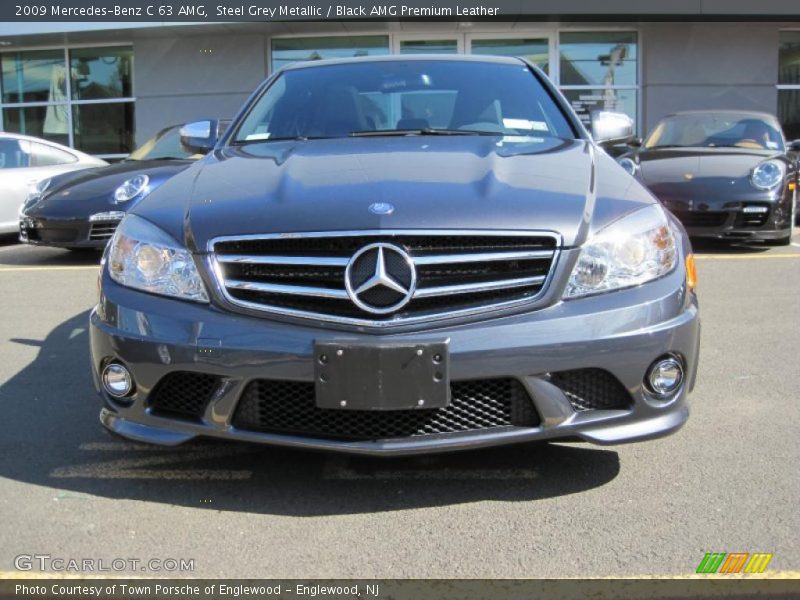 Steel Grey Metallic / Black AMG Premium Leather 2009 Mercedes-Benz C 63 AMG