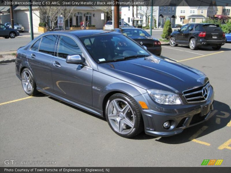 Steel Grey Metallic / Black AMG Premium Leather 2009 Mercedes-Benz C 63 AMG