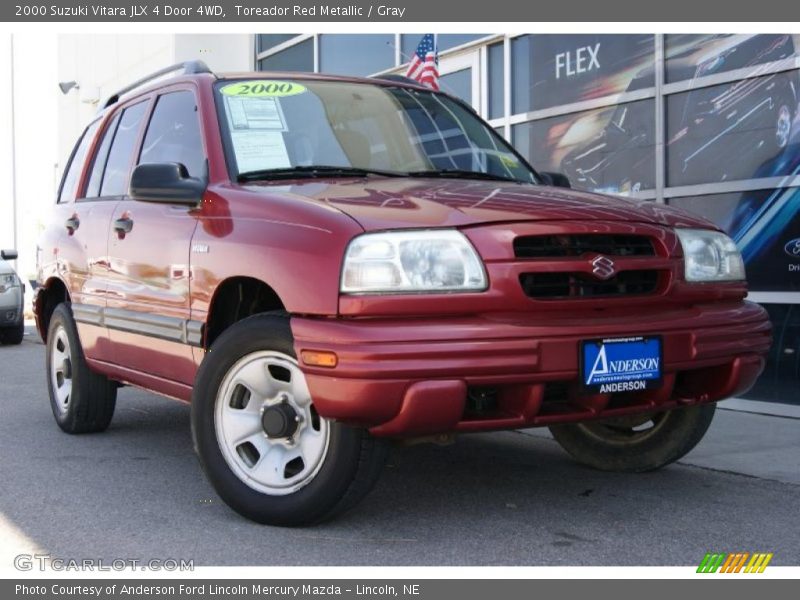 Toreador Red Metallic / Gray 2000 Suzuki Vitara JLX 4 Door 4WD