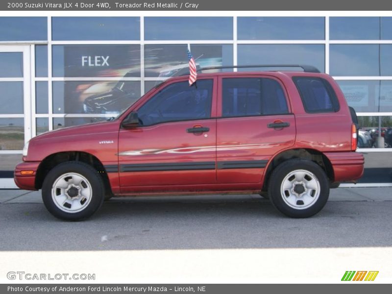 Toreador Red Metallic / Gray 2000 Suzuki Vitara JLX 4 Door 4WD