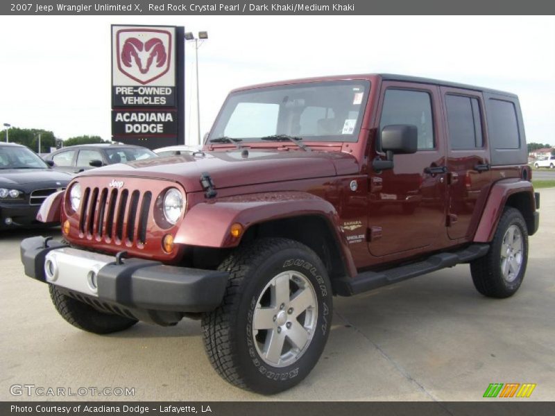 Red Rock Crystal Pearl / Dark Khaki/Medium Khaki 2007 Jeep Wrangler Unlimited X