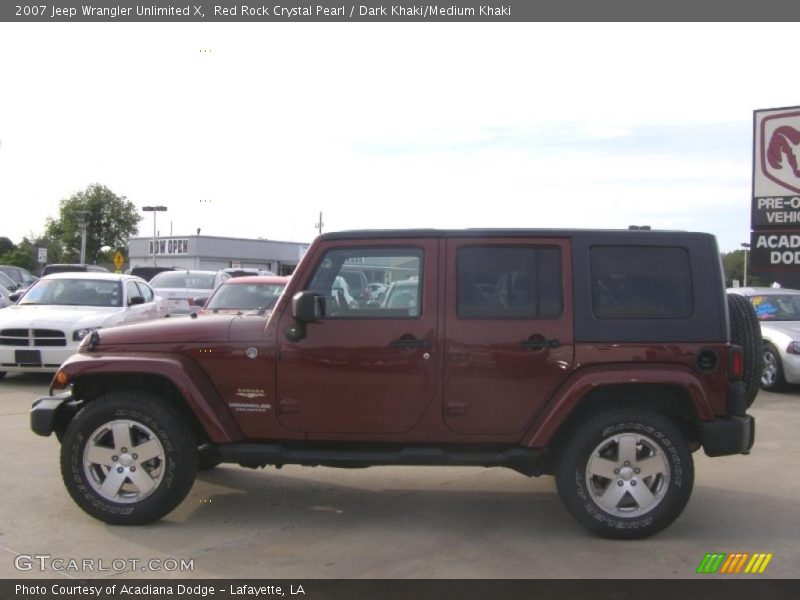 Red Rock Crystal Pearl / Dark Khaki/Medium Khaki 2007 Jeep Wrangler Unlimited X