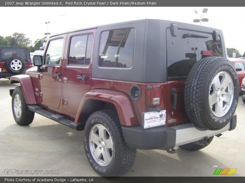 Red Rock Crystal Pearl / Dark Khaki/Medium Khaki 2007 Jeep Wrangler Unlimited X