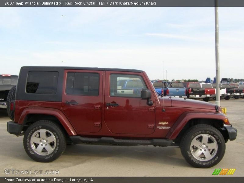 Red Rock Crystal Pearl / Dark Khaki/Medium Khaki 2007 Jeep Wrangler Unlimited X