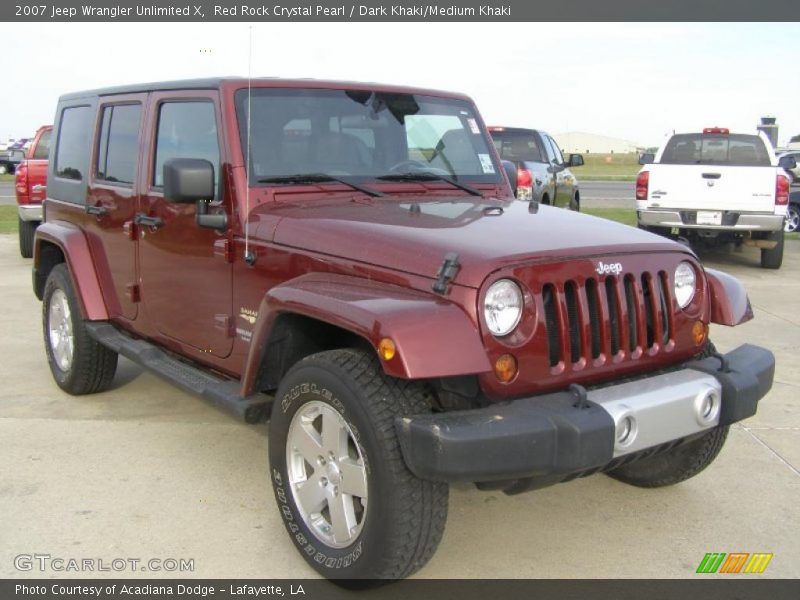 Red Rock Crystal Pearl / Dark Khaki/Medium Khaki 2007 Jeep Wrangler Unlimited X