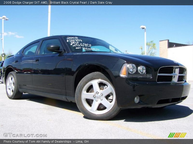 Brilliant Black Crystal Pearl / Dark Slate Gray 2008 Dodge Charger SXT AWD