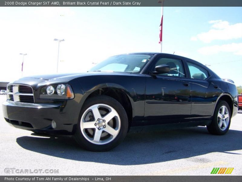 Brilliant Black Crystal Pearl / Dark Slate Gray 2008 Dodge Charger SXT AWD