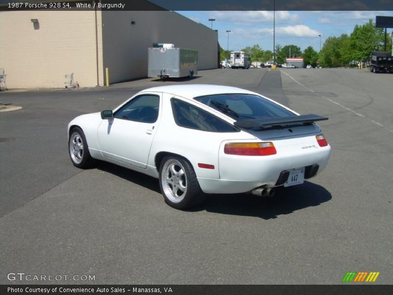 White / Burgundy 1987 Porsche 928 S4