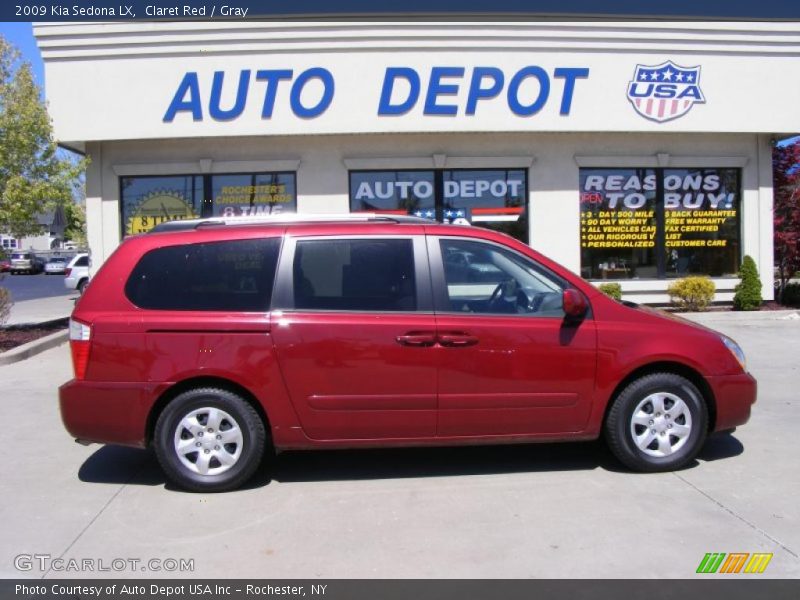 Claret Red / Gray 2009 Kia Sedona LX