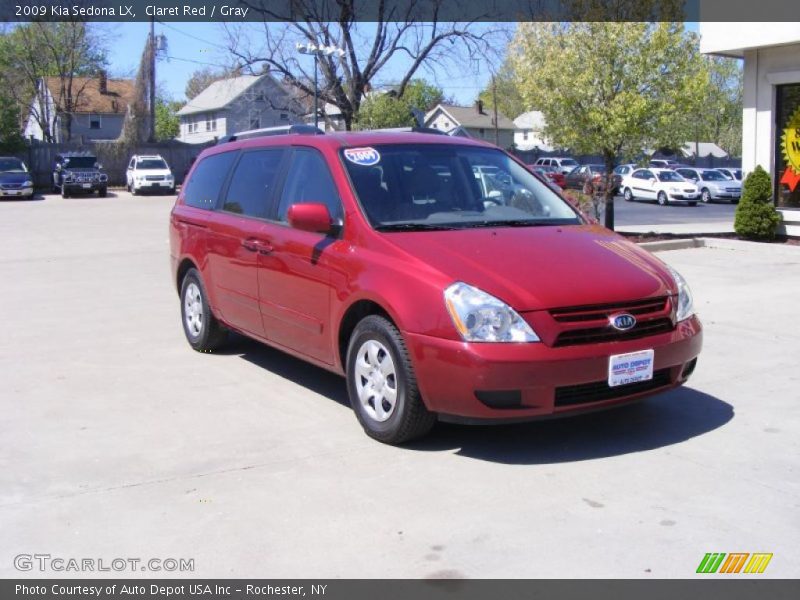 Claret Red / Gray 2009 Kia Sedona LX