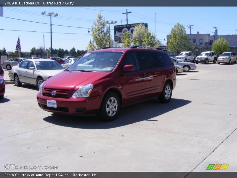 Claret Red / Gray 2009 Kia Sedona LX