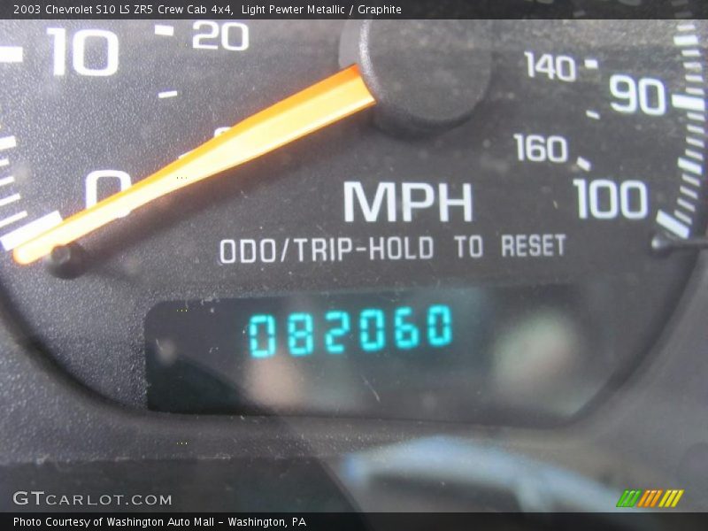 Light Pewter Metallic / Graphite 2003 Chevrolet S10 LS ZR5 Crew Cab 4x4
