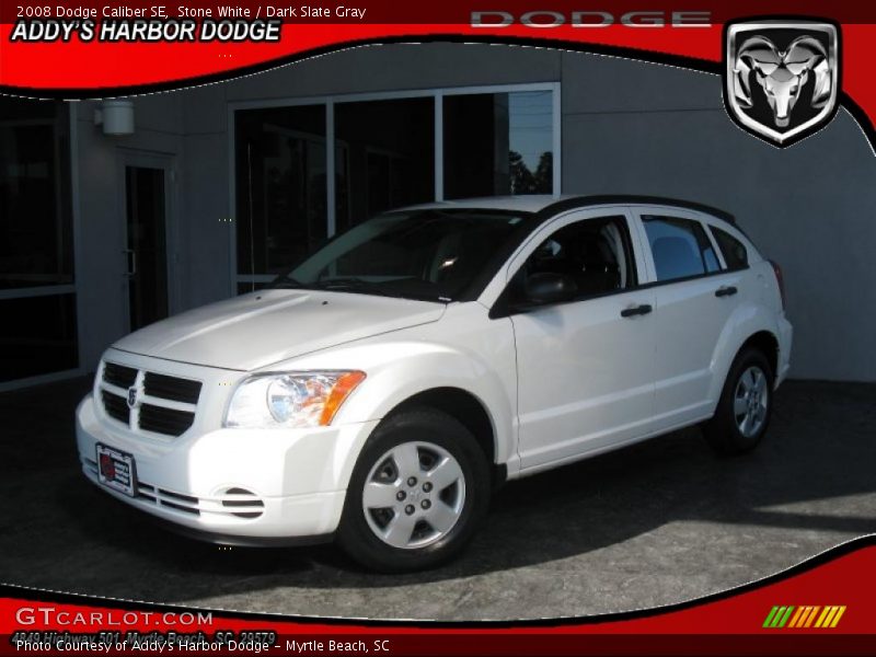 Stone White / Dark Slate Gray 2008 Dodge Caliber SE