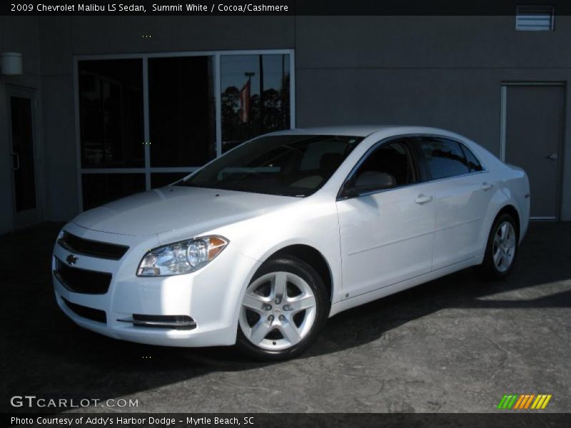 Summit White / Cocoa/Cashmere 2009 Chevrolet Malibu LS Sedan