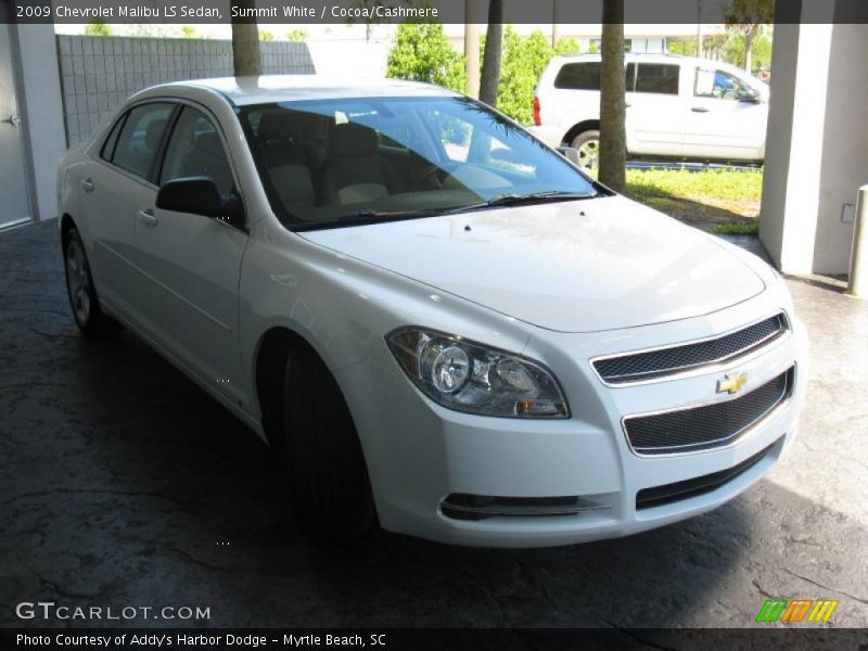 Summit White / Cocoa/Cashmere 2009 Chevrolet Malibu LS Sedan