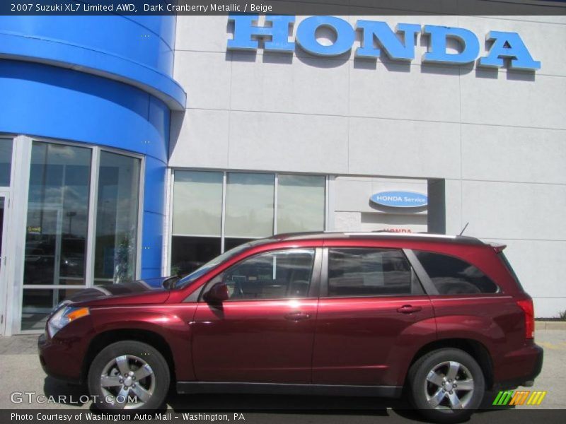 Dark Cranberry Metallic / Beige 2007 Suzuki XL7 Limited AWD