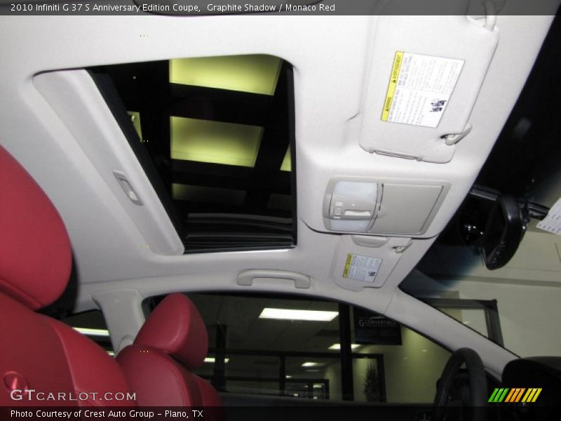 Sunroof of 2010 G 37 S Anniversary Edition Coupe