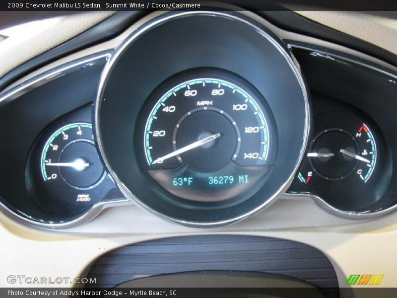 Summit White / Cocoa/Cashmere 2009 Chevrolet Malibu LS Sedan