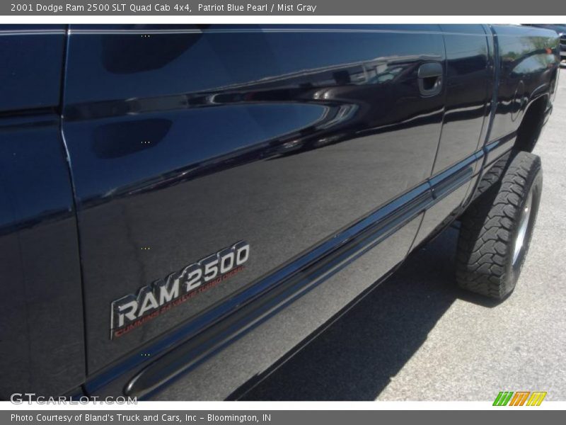 Patriot Blue Pearl / Mist Gray 2001 Dodge Ram 2500 SLT Quad Cab 4x4