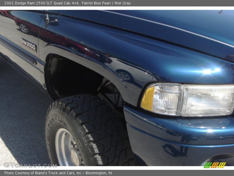 Patriot Blue Pearl / Mist Gray 2001 Dodge Ram 2500 SLT Quad Cab 4x4